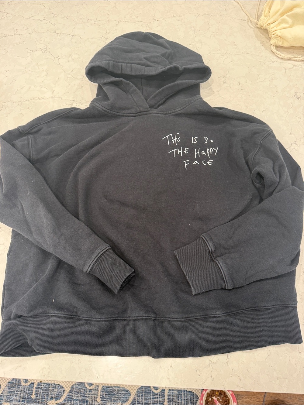 Kerri Rosenthal happy face black hoodie
